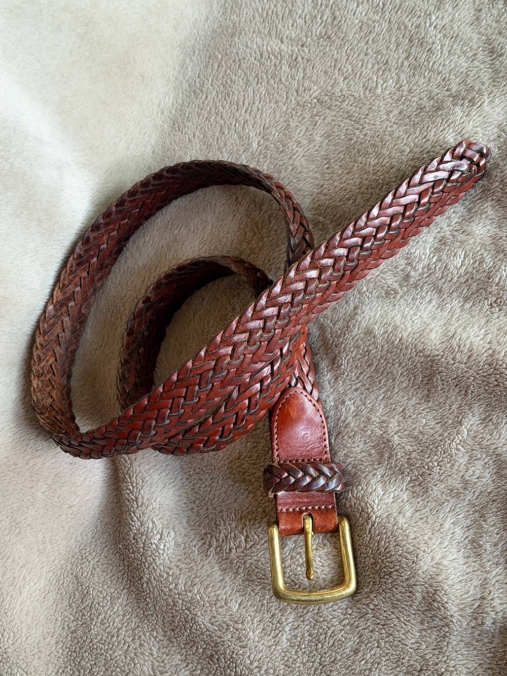 Coach vintage Braided Leather Belt cognac Brown 36” 90cm - Picture 4 of 8